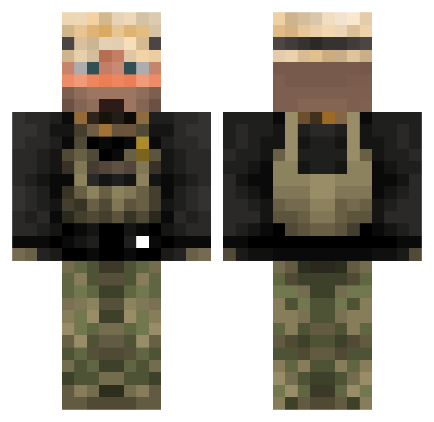 TUCKERTHEBEAST Minecraft skin, front and back view