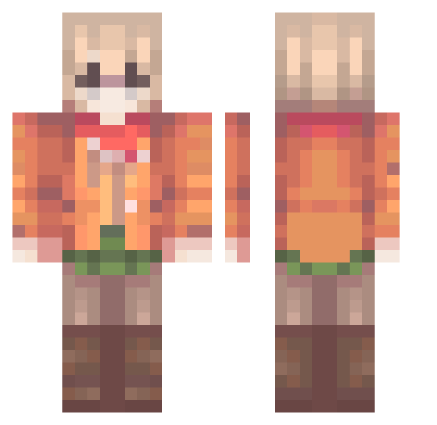 FrenzyMah Minecraft skin, front and back view
