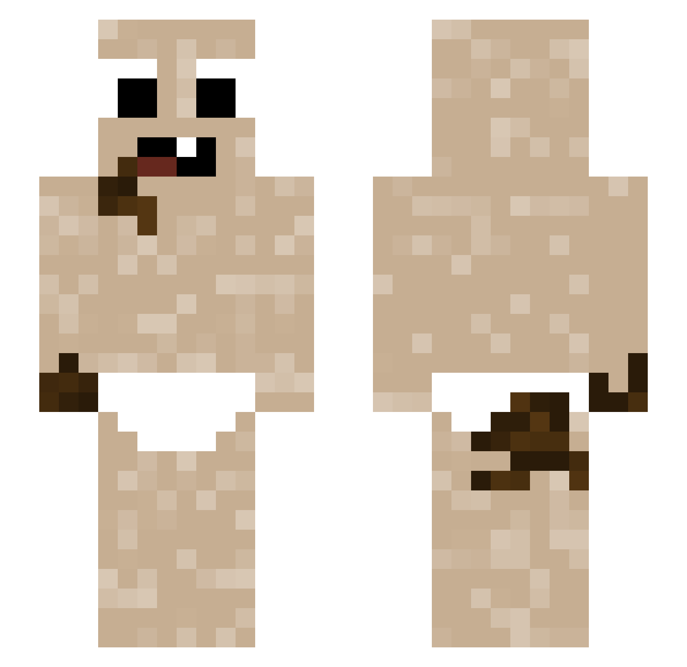 Ievrrs Minecraft skin, front and back view