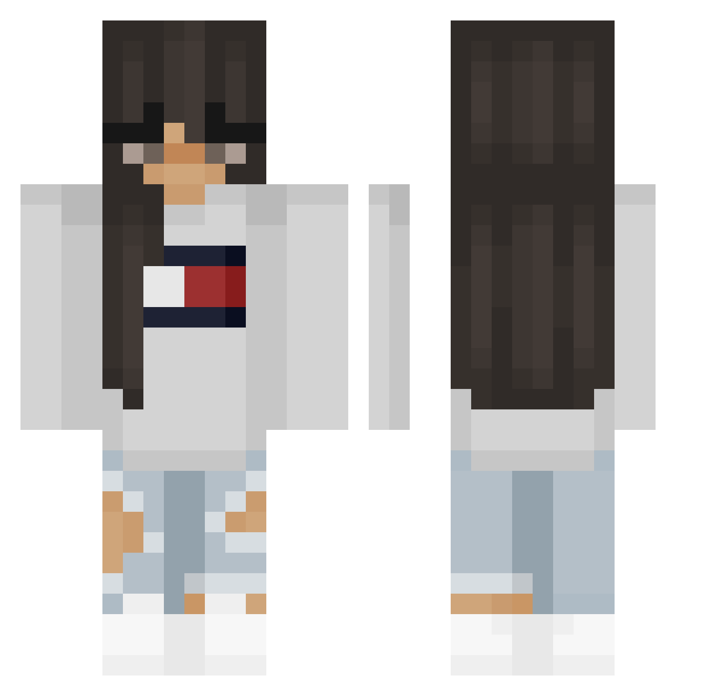 NotMariie Minecraft skin, front and back view