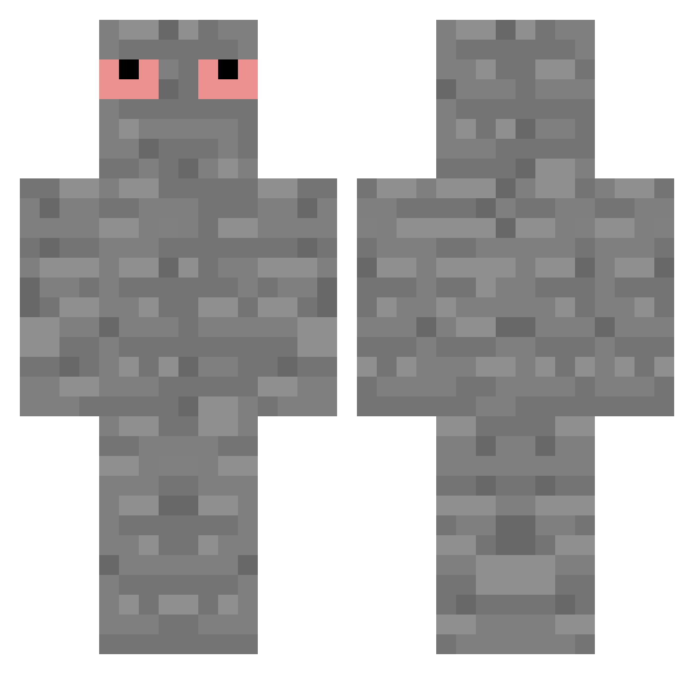 TooWetEJ Minecraft skin, front and back view