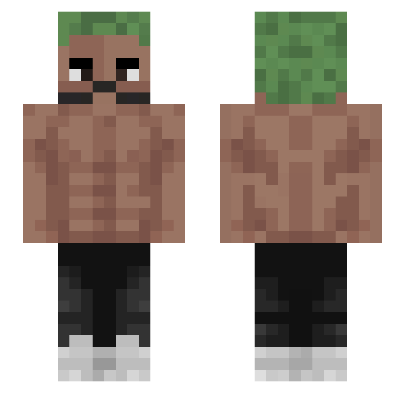 Rolfis Minecraft skin, front and back view