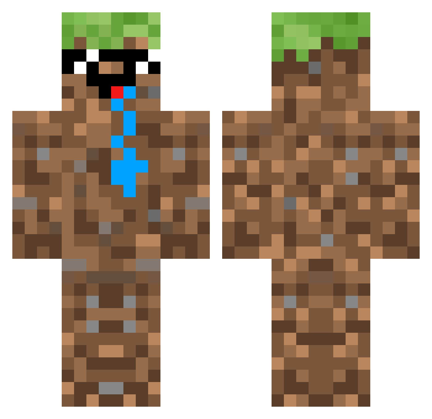 clem Minecraft skin, front and back view