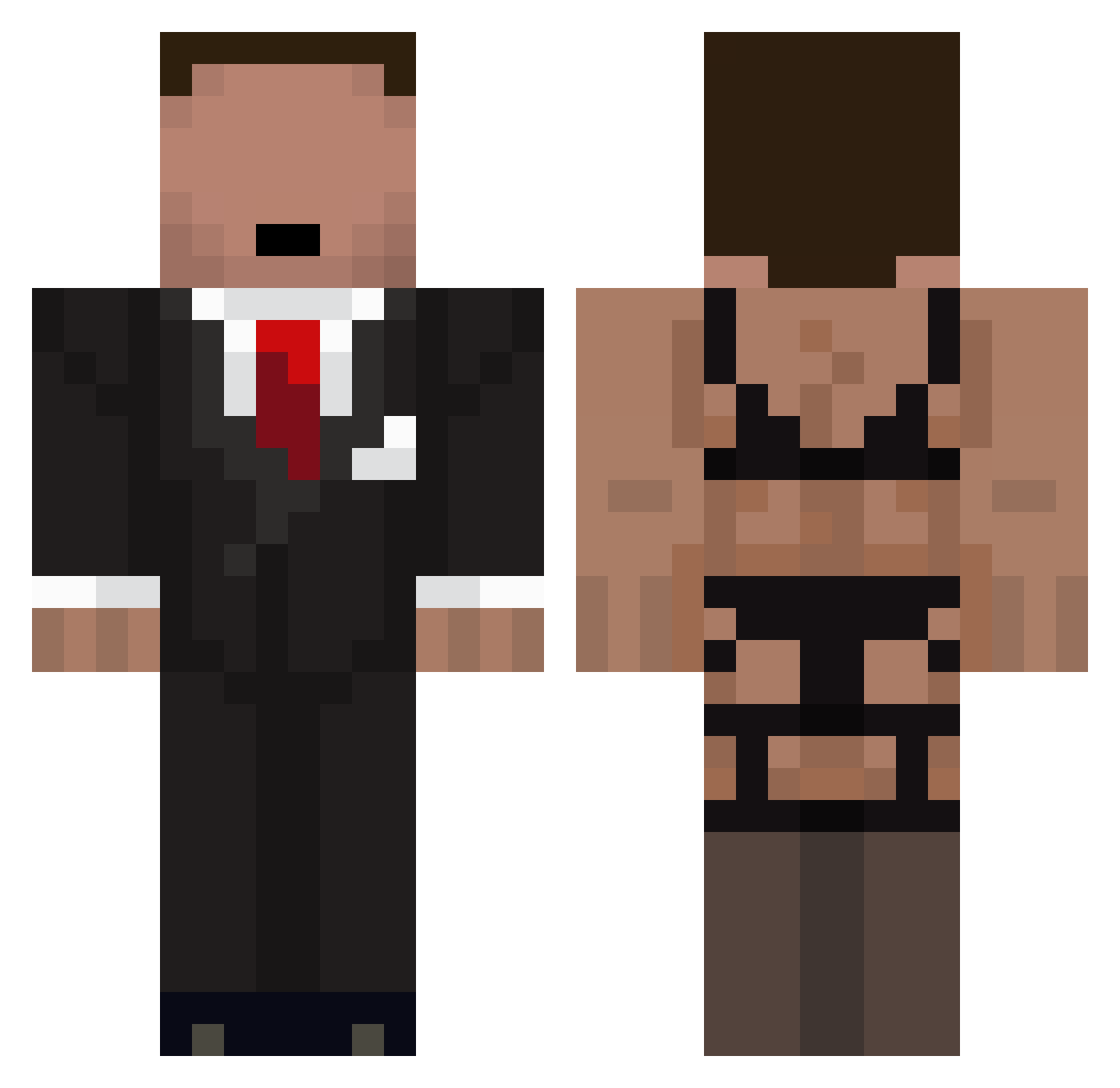 TaroKuroishi Minecraft skin, front and back view
