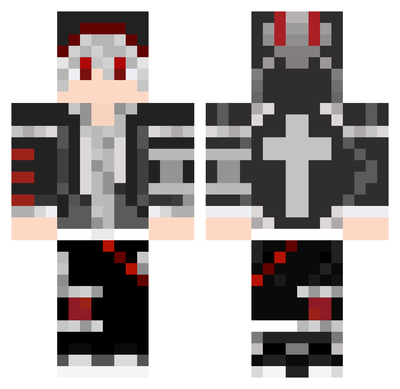 Minoc Minecraft skin, front and back view