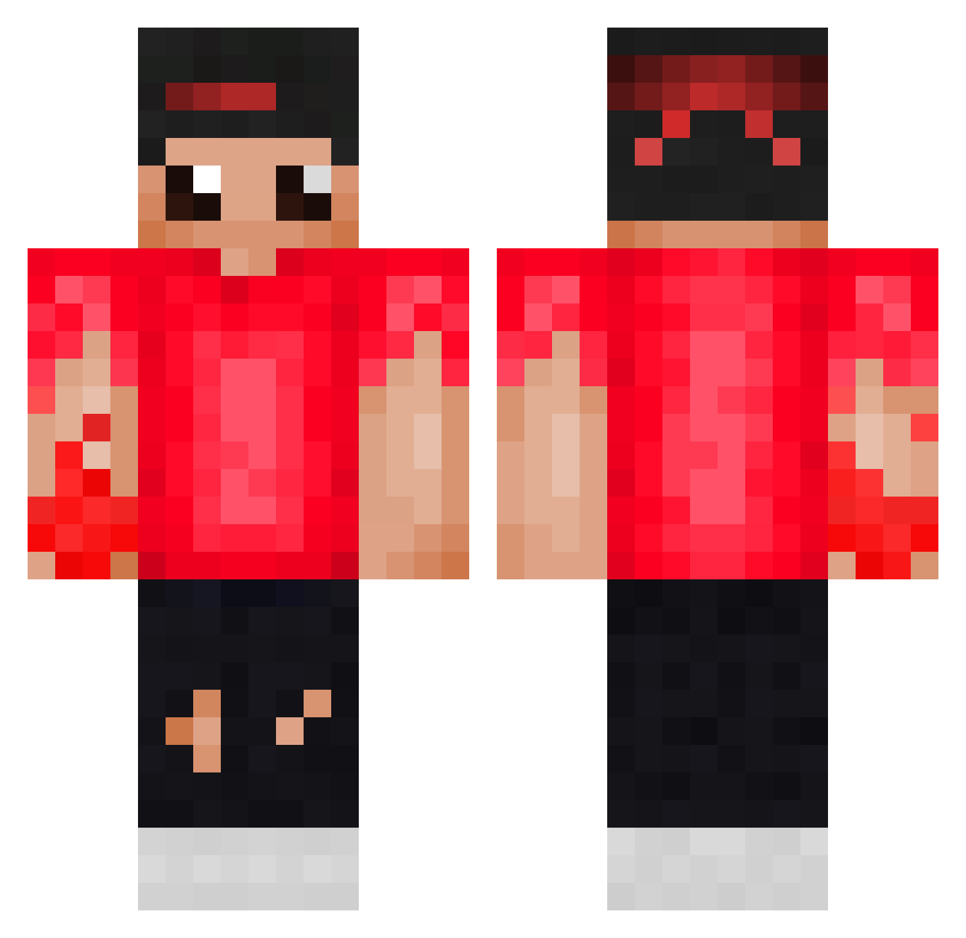 SpaceIsOnFire Minecraft skin, front and back view