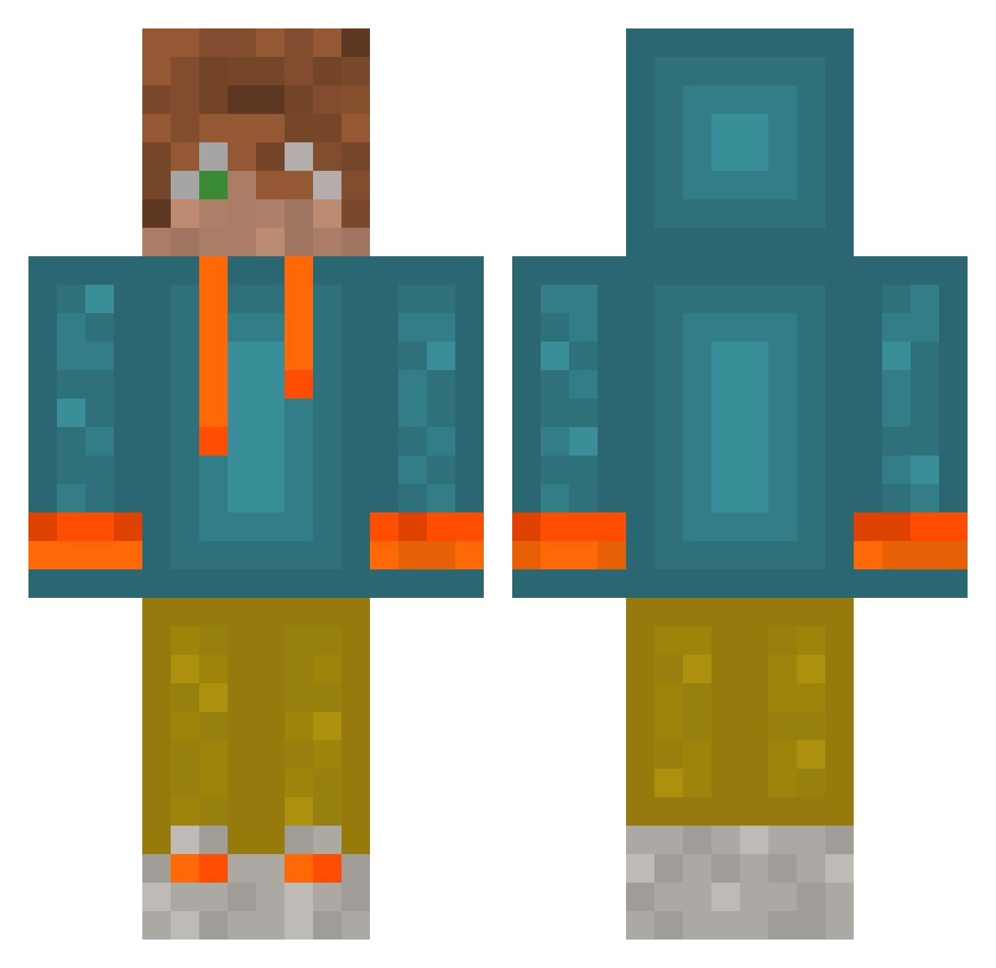 ZitroneDodi Minecraft skin, front and back view