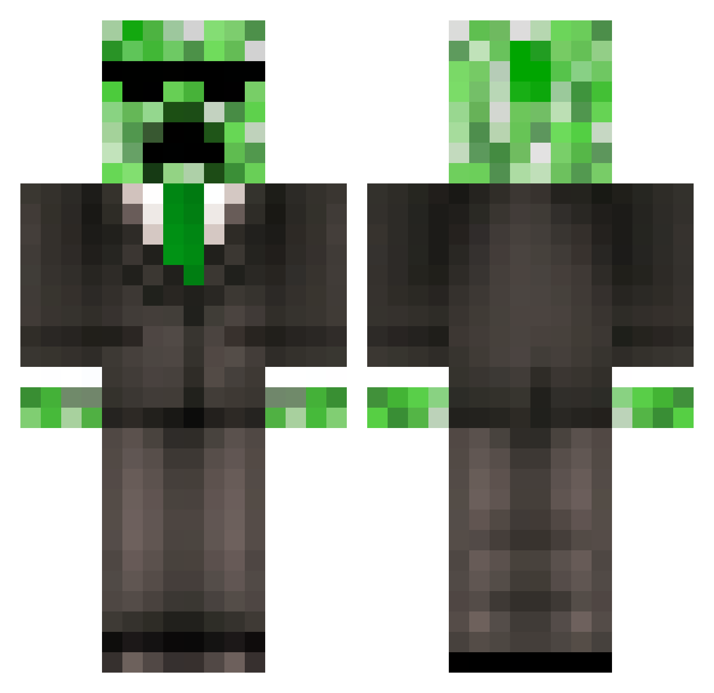 x8vi Minecraft skin, front and back view