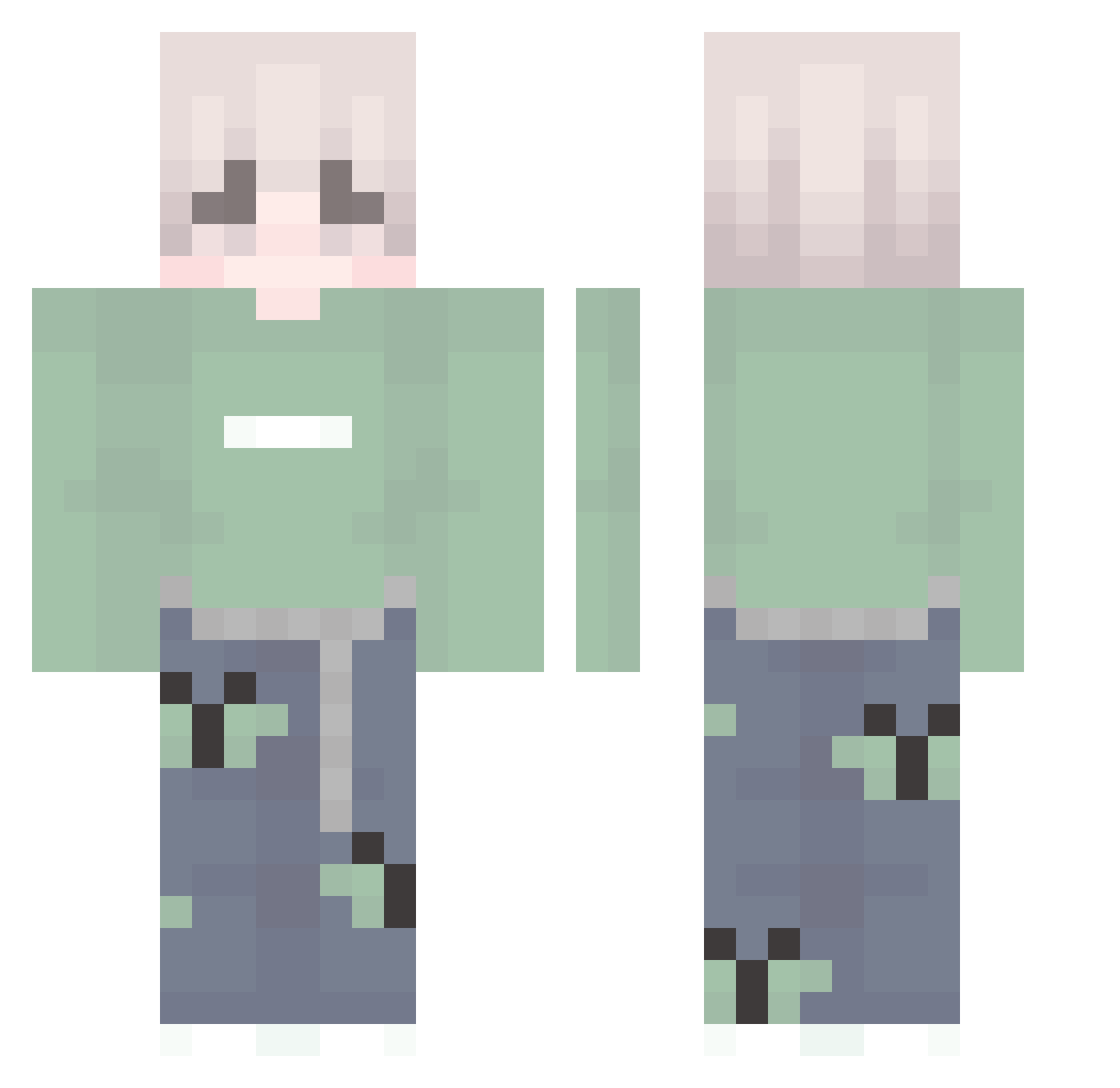 ulomnapapaja Minecraft skin, front and back view