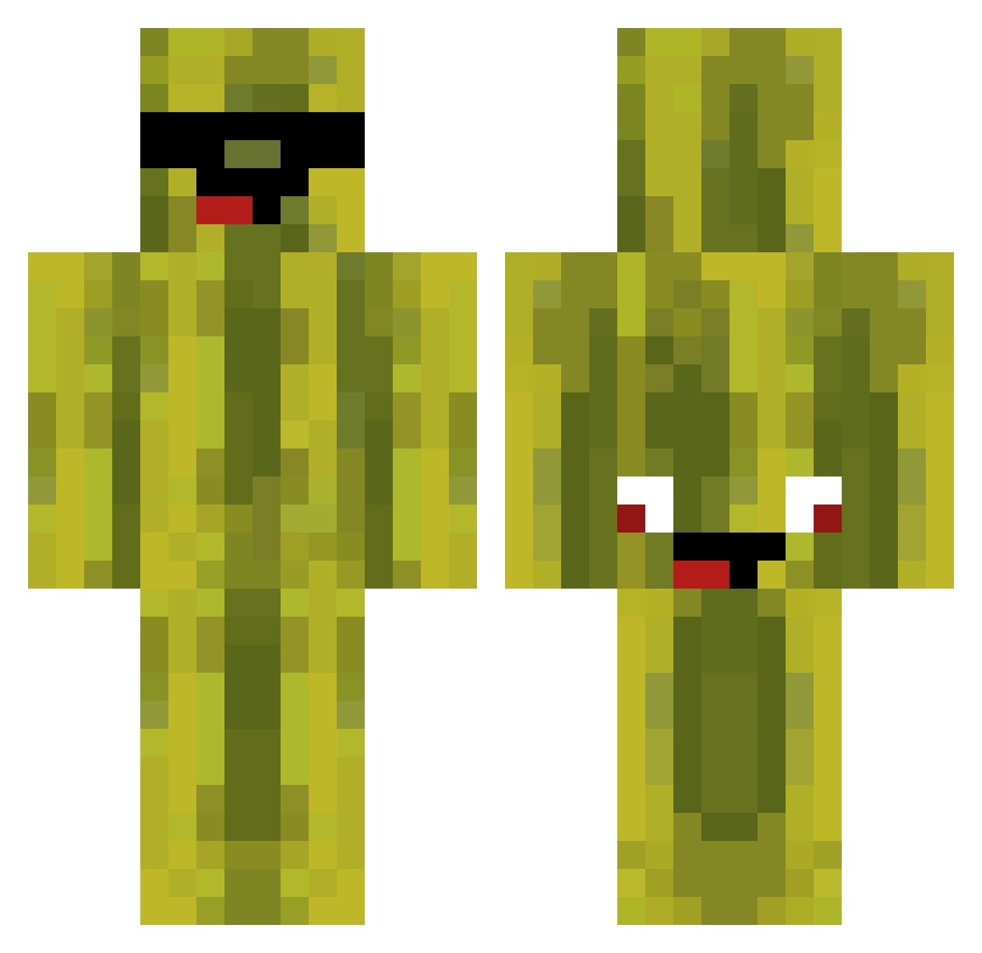RIPVIP Minecraft skin, front and back view