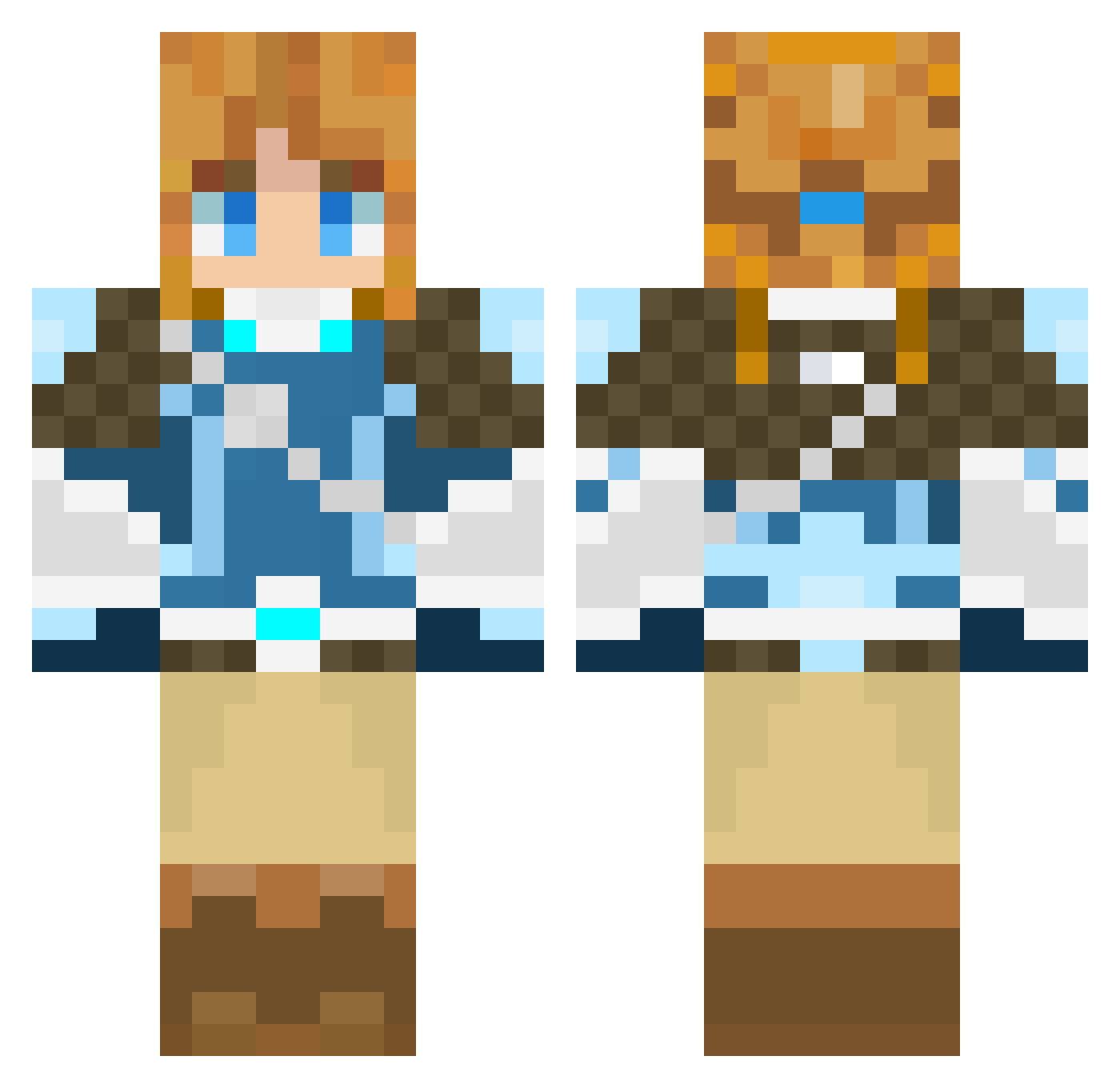Cj_Taylor Minecraft skin, front and back view