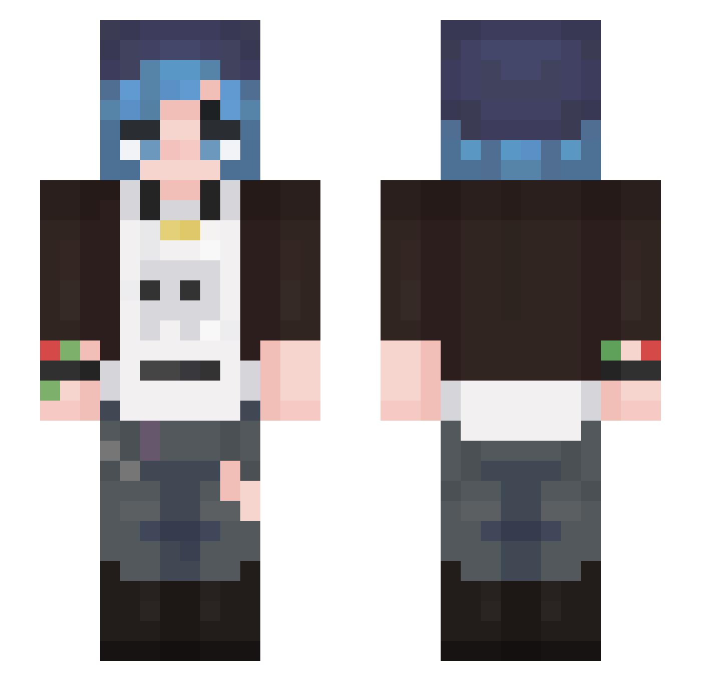 zachsaccount Minecraft skin, front and back view