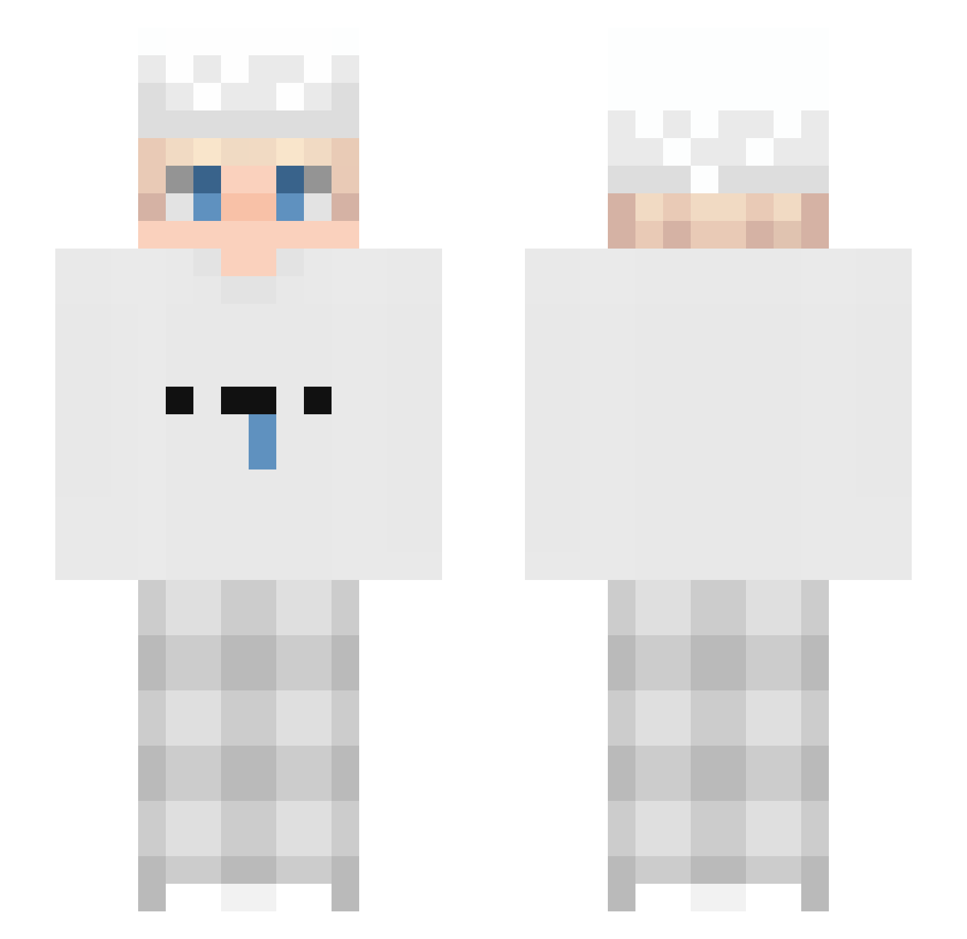 Dweemy Minecraft skin, front and back view