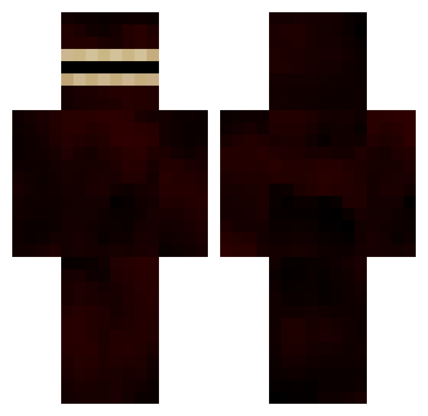 Saption Minecraft skin, front and back view