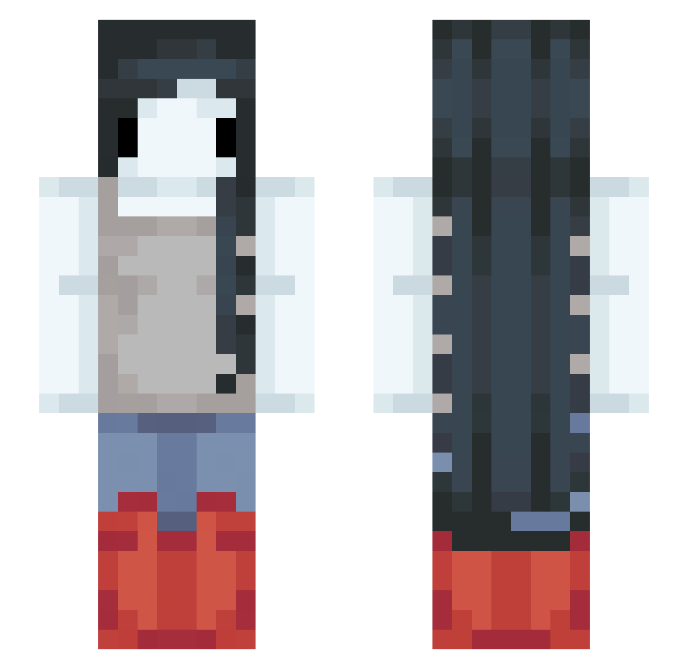 nuns Minecraft skin, front and back view