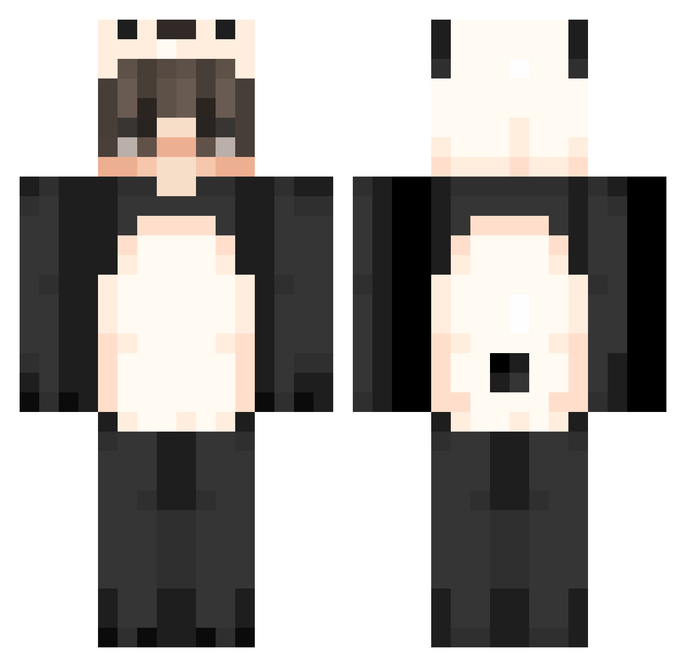 Eighteens Minecraft skin, front and back view