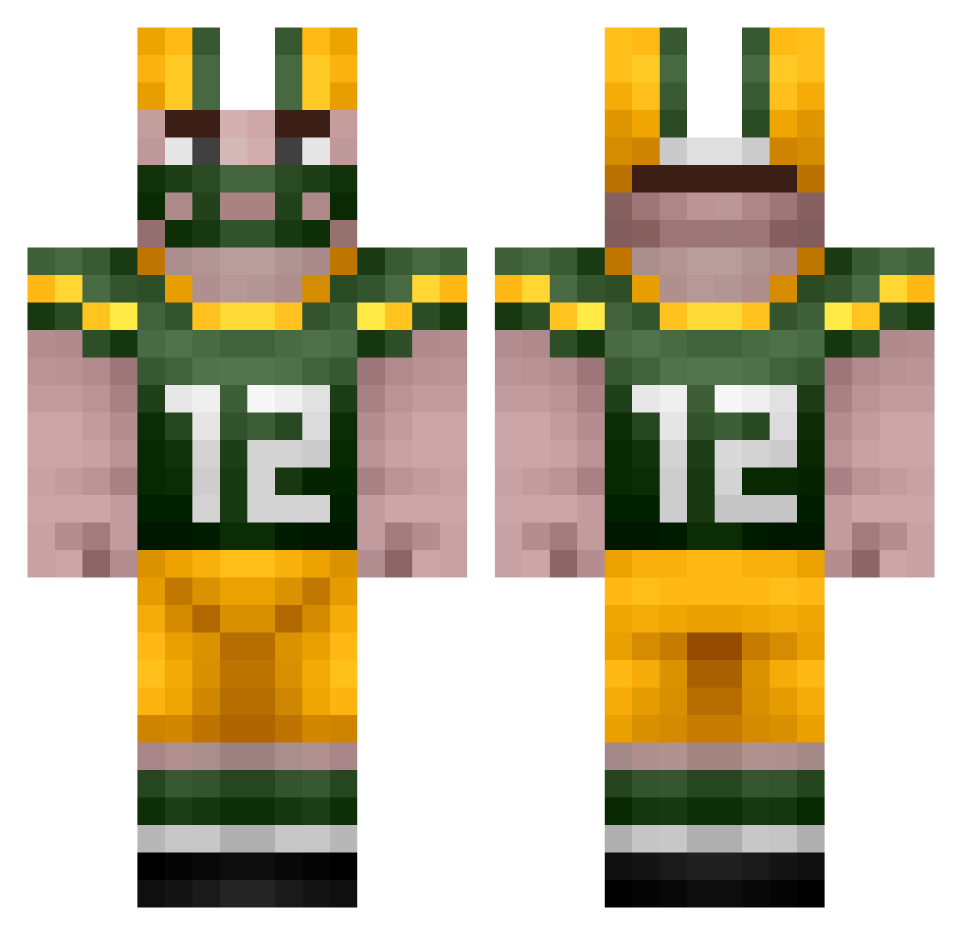 Tallercookie118 Minecraft skin, front and back view