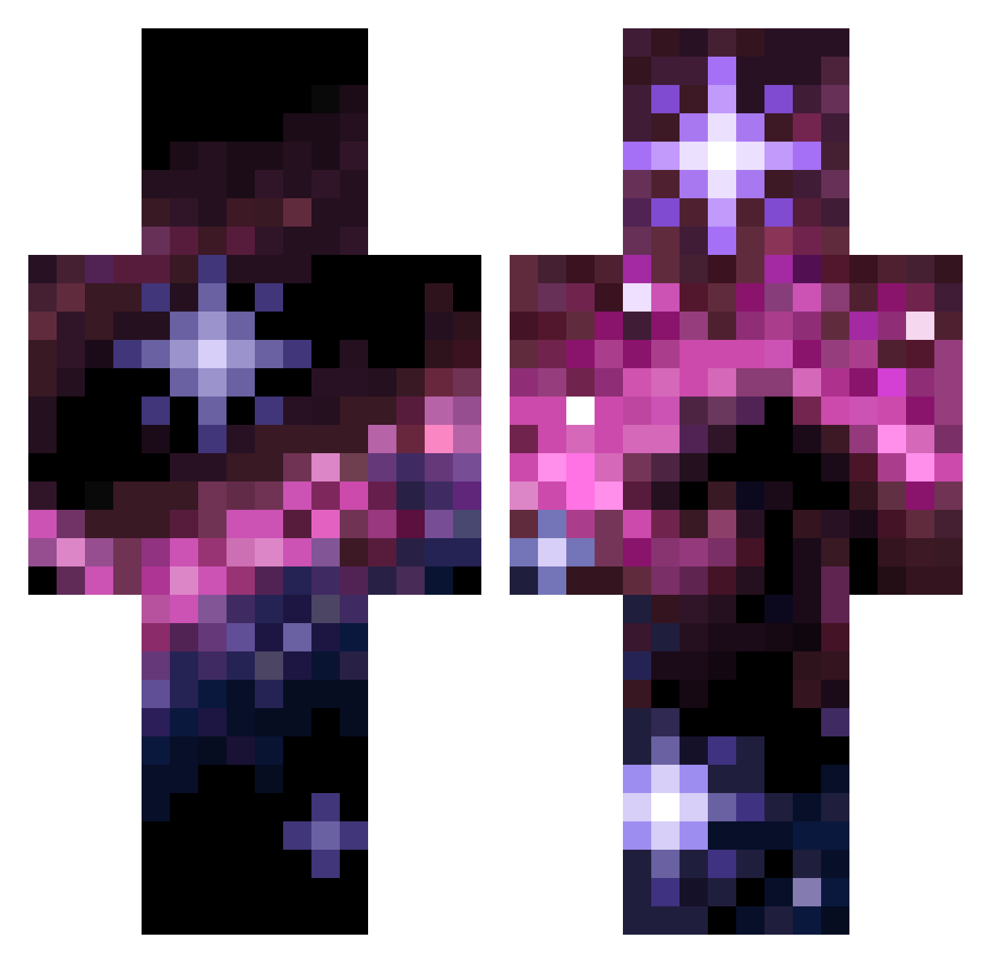SkibidiRizzlerTM Minecraft skin, front and back view