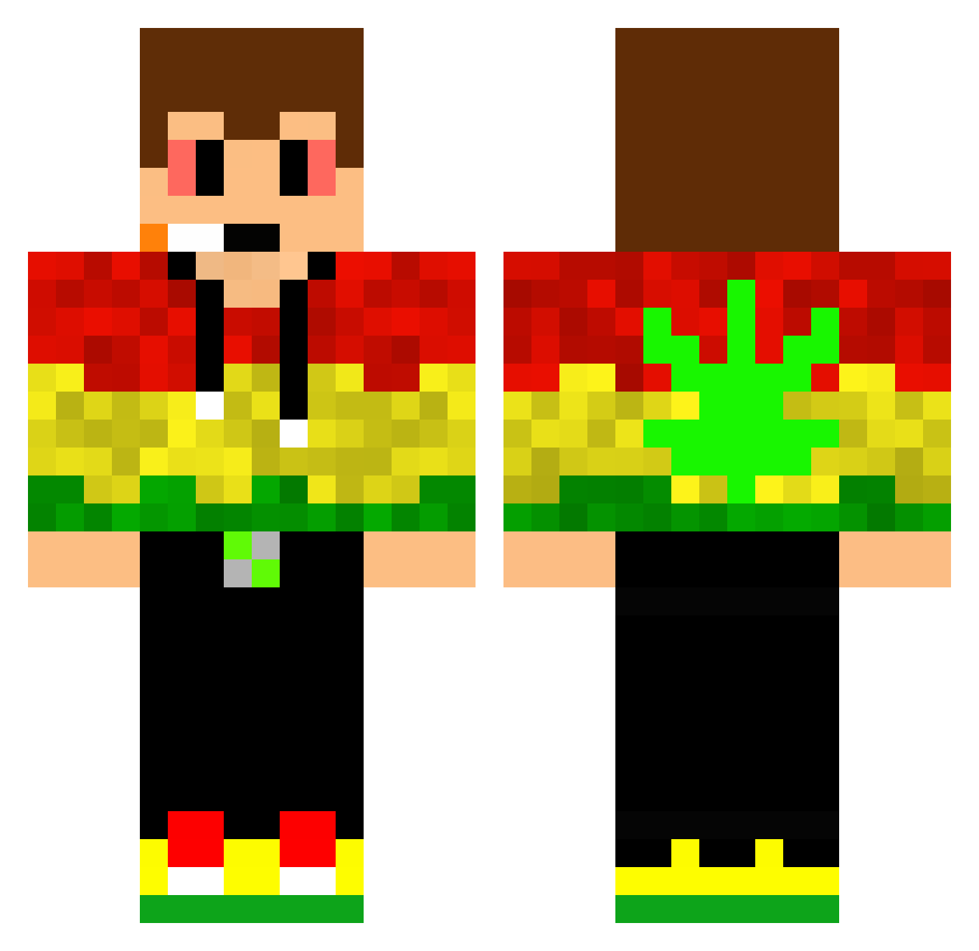 DrySixx Minecraft skin, front and back view