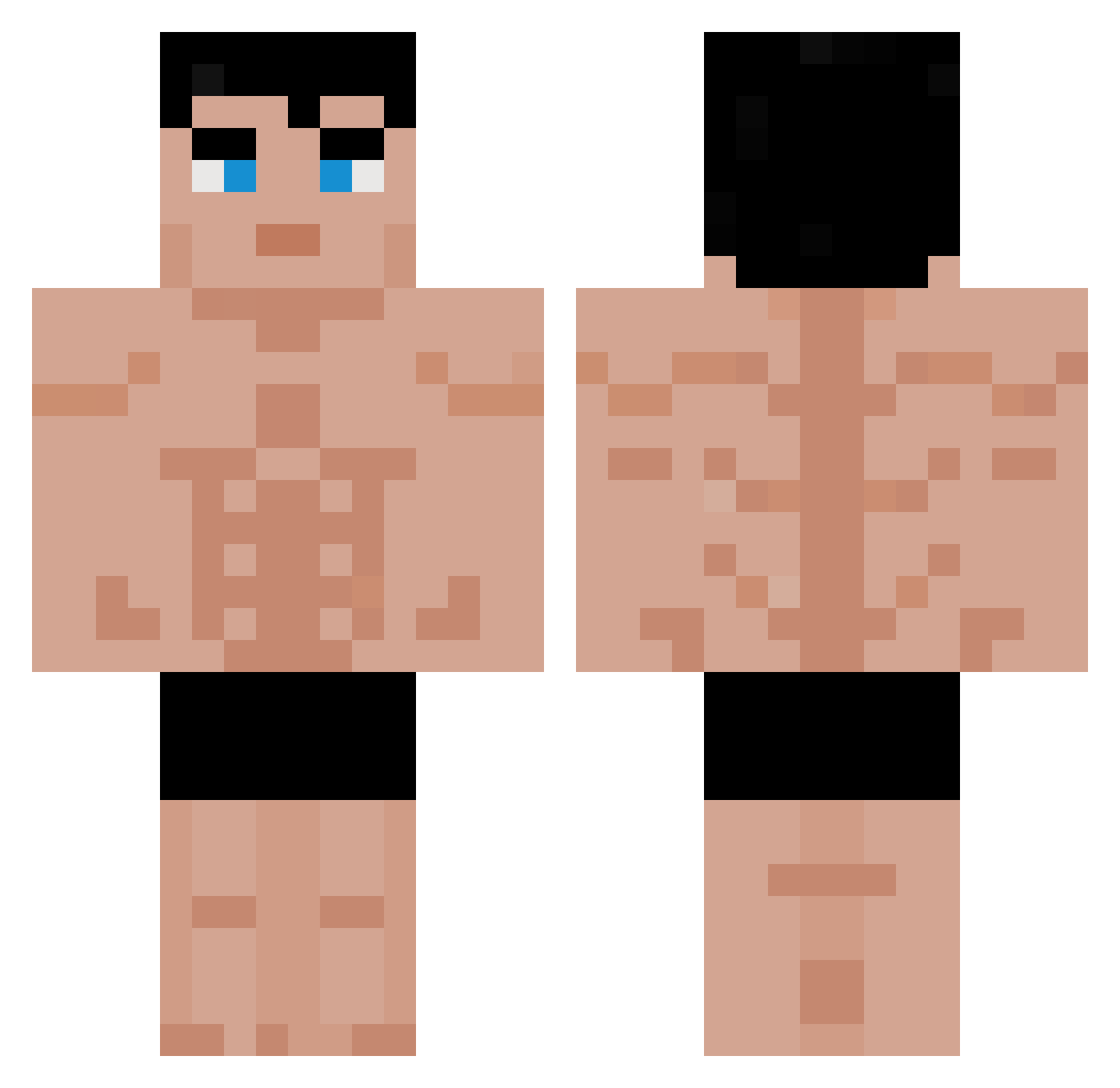 HabW Minecraft skin, front and back view