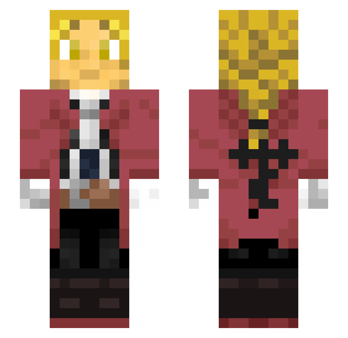 dpwinks Minecraft skin, front and back view