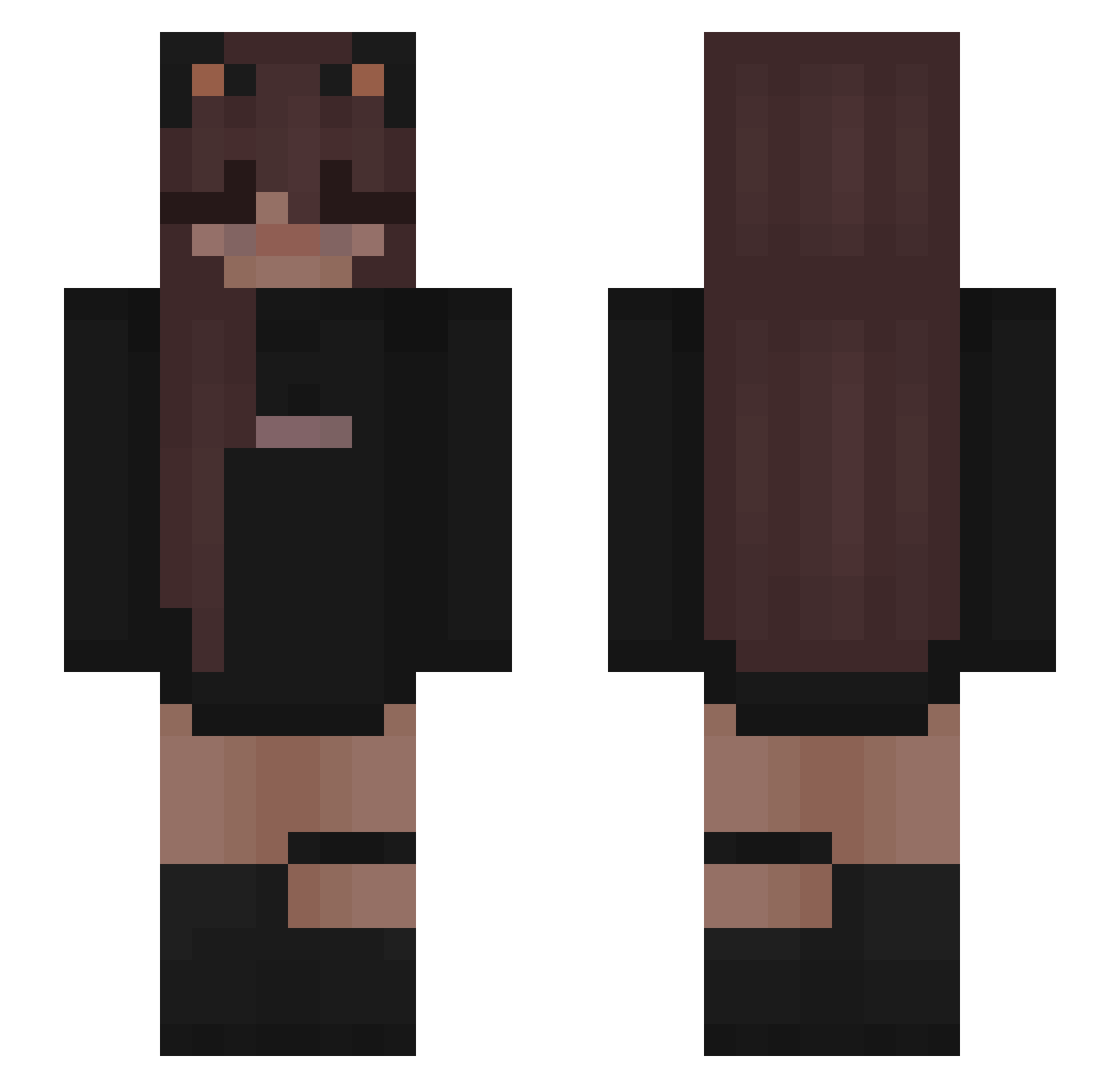 Saitee Minecraft skin, front and back view