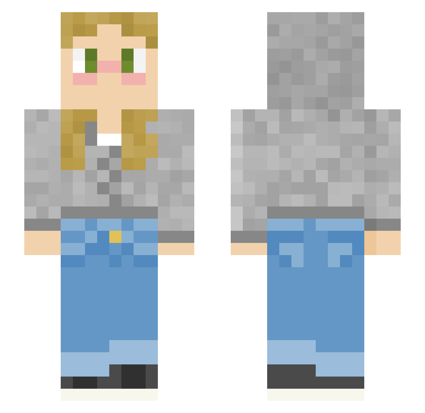 SunkenEgg Minecraft skin, front and back view