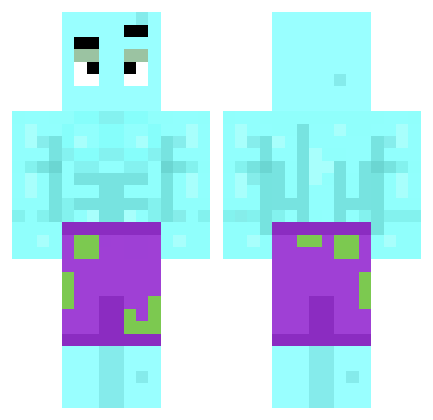 talontula Minecraft skin, front and back view