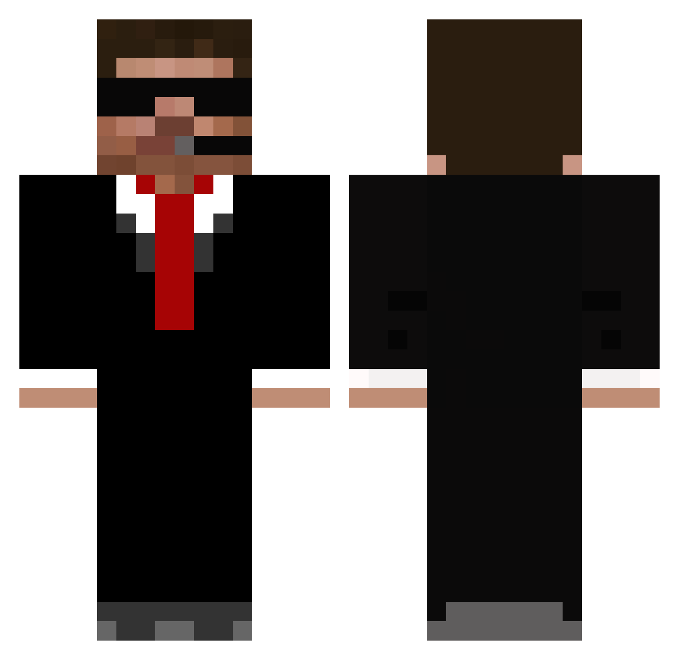 btrthnu Minecraft skin, front and back view