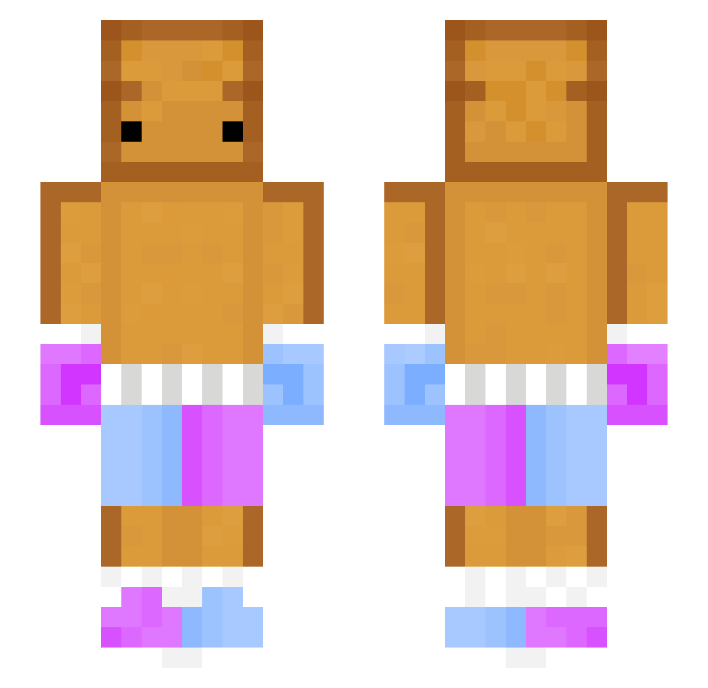 Dartttt Minecraft skin, front and back view