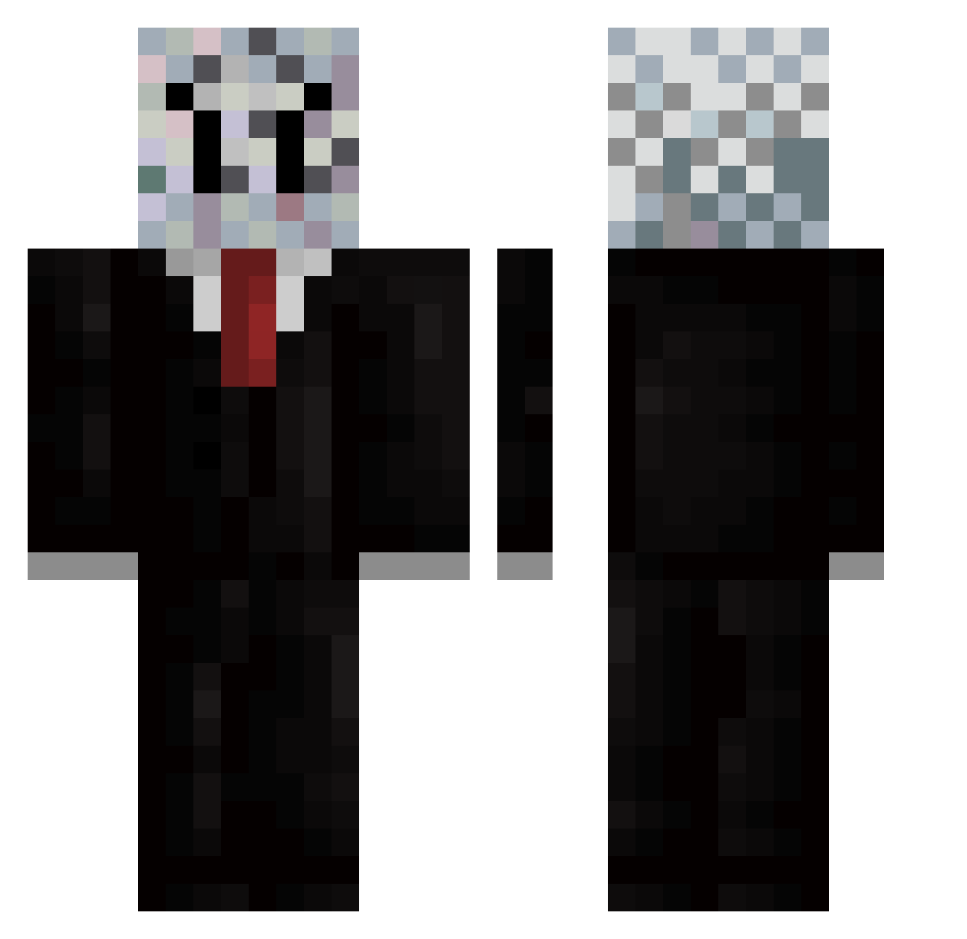 Usedfornothin597 Minecraft skin, front and back view