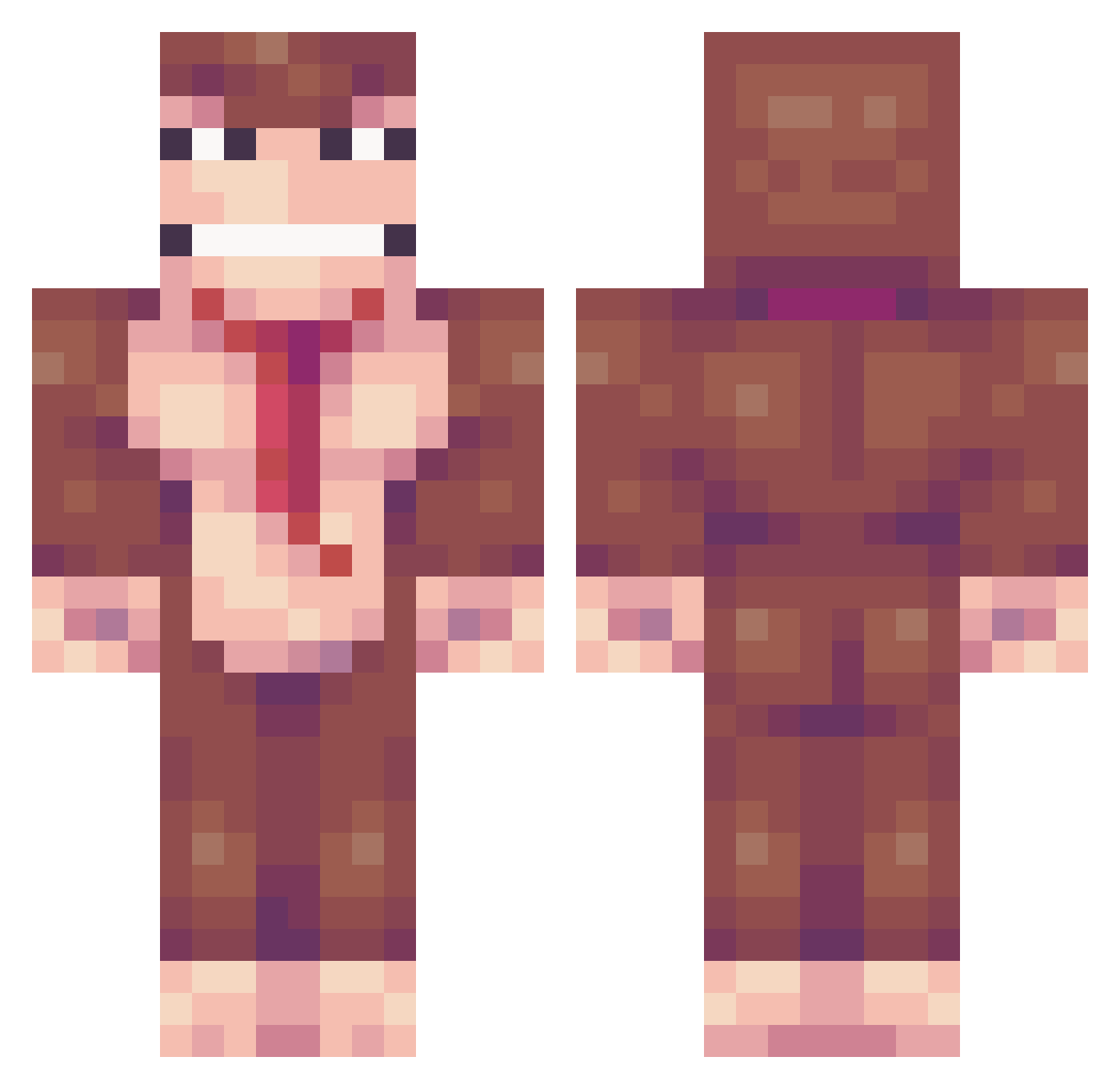 sirpoops Minecraft skin, front and back view