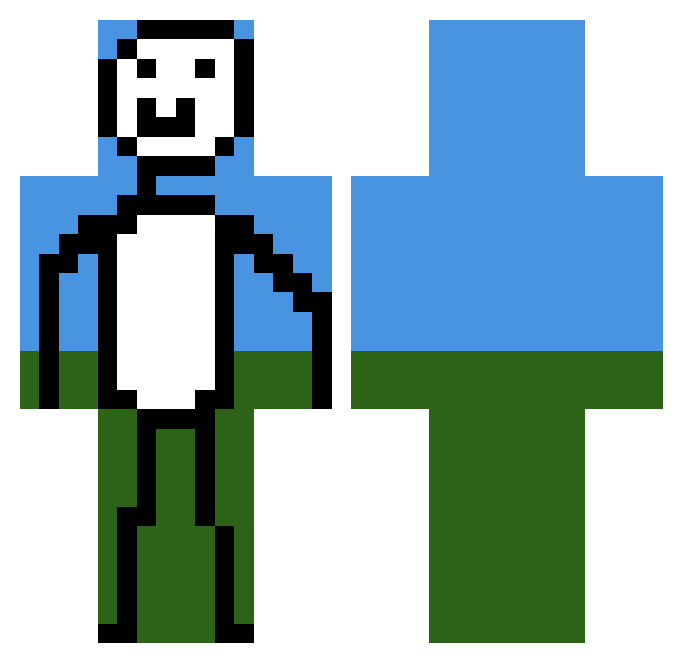 dampbread Minecraft skin, front and back view
