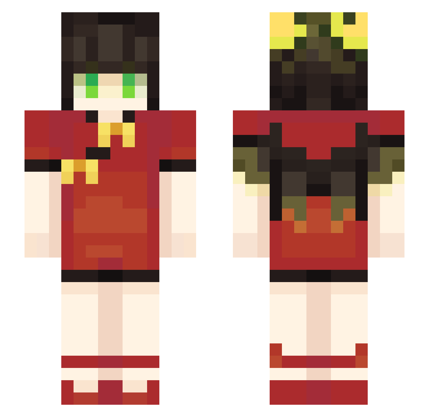 CoronaWeeb Minecraft skin, front and back view