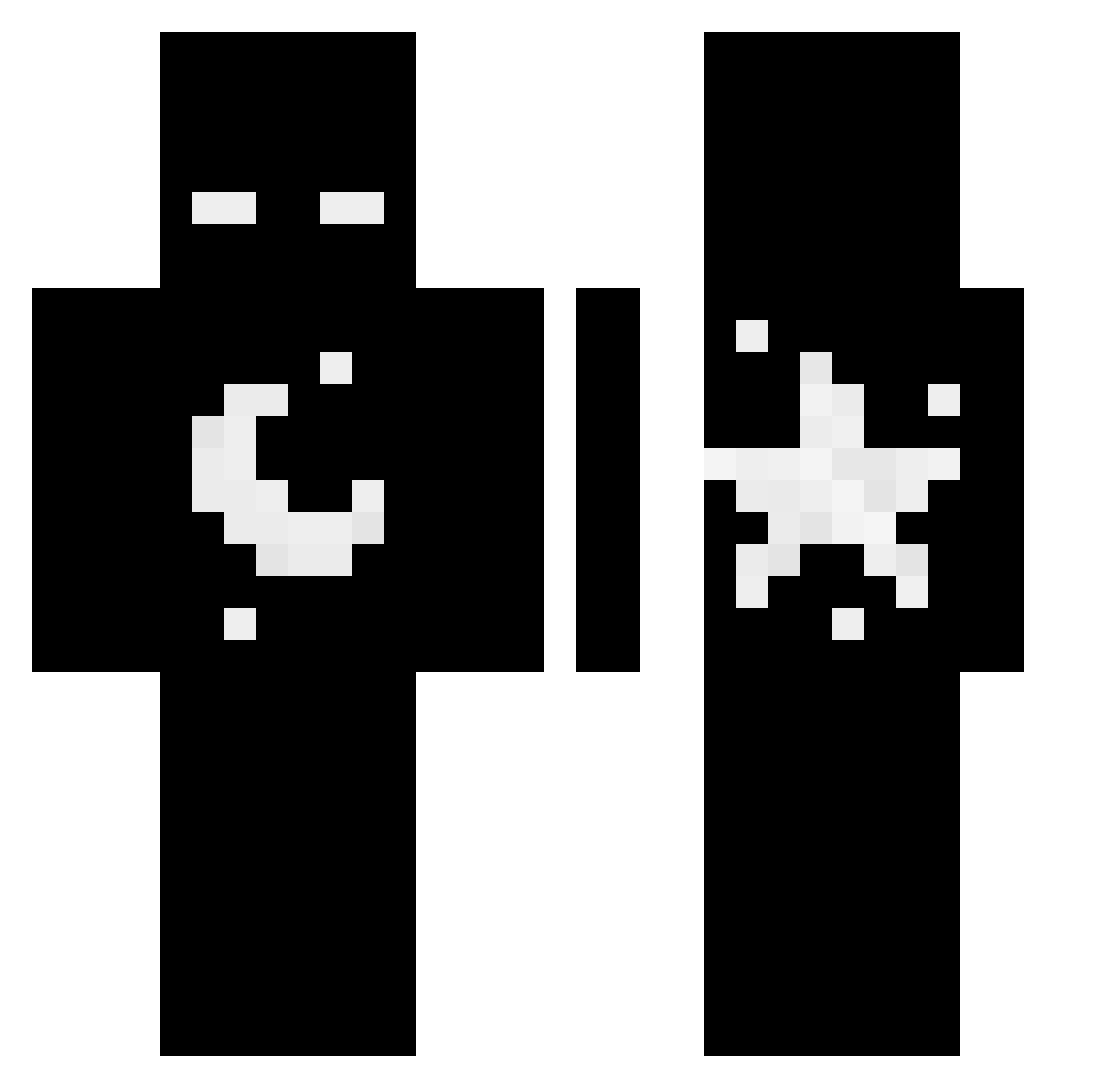 Whorimos Minecraft skin, front and back view
