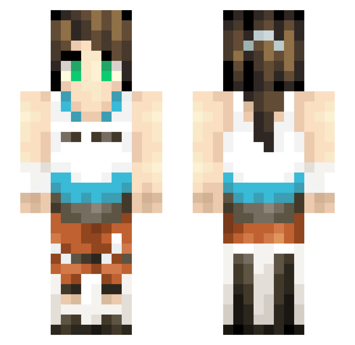 eggbladder Minecraft skin, front and back view