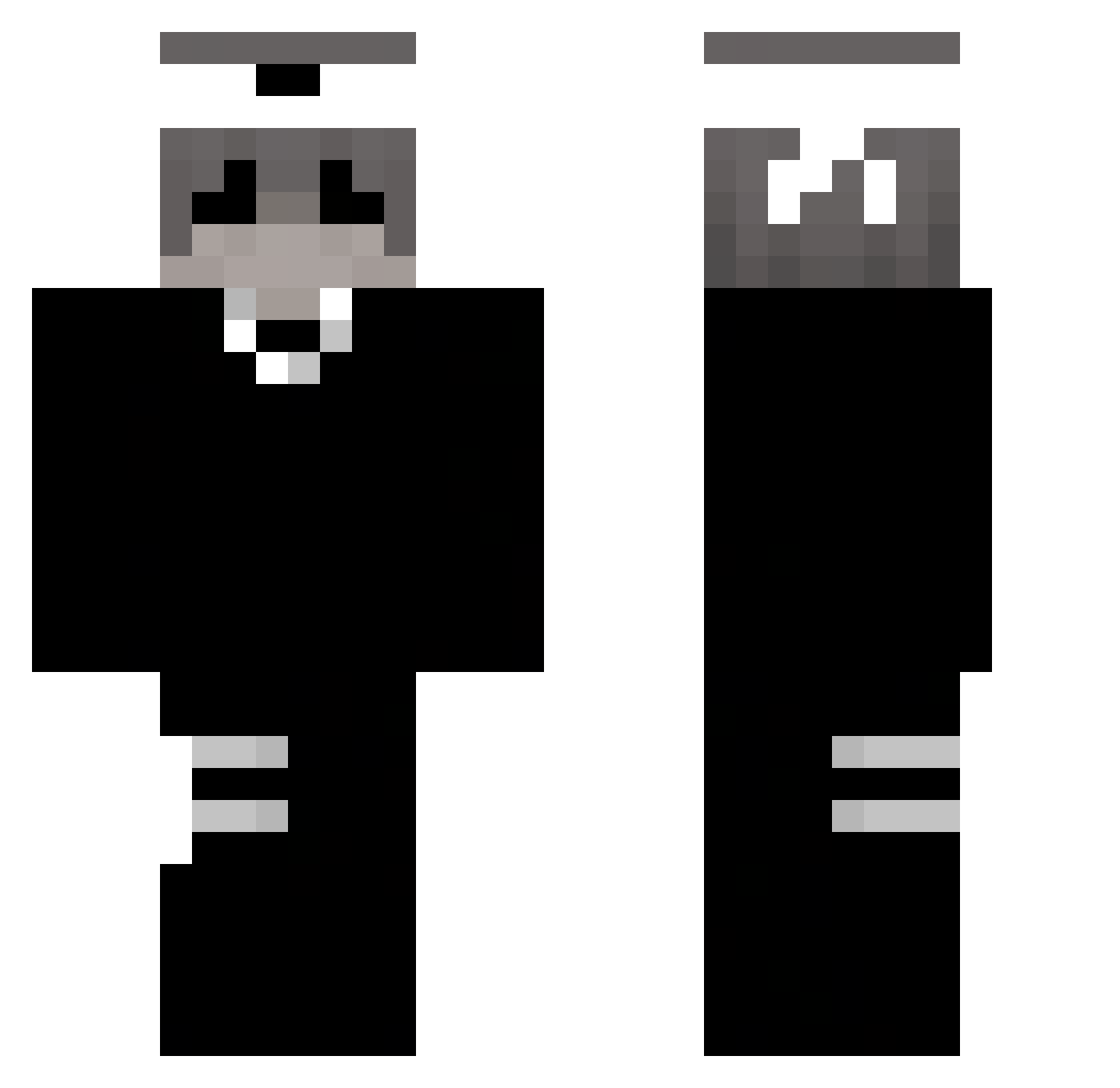 DemonZDark Minecraft skin, front and back view