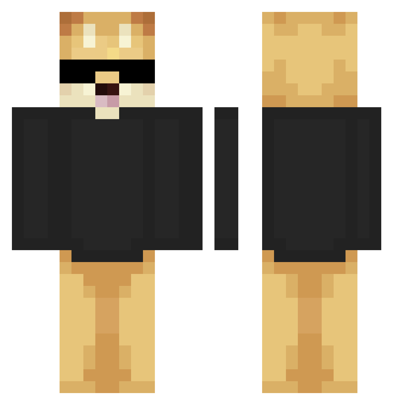 Rida06 Minecraft skin, front and back view