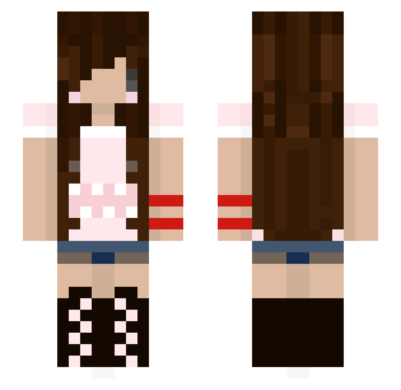 SNILER Minecraft skin, front and back view