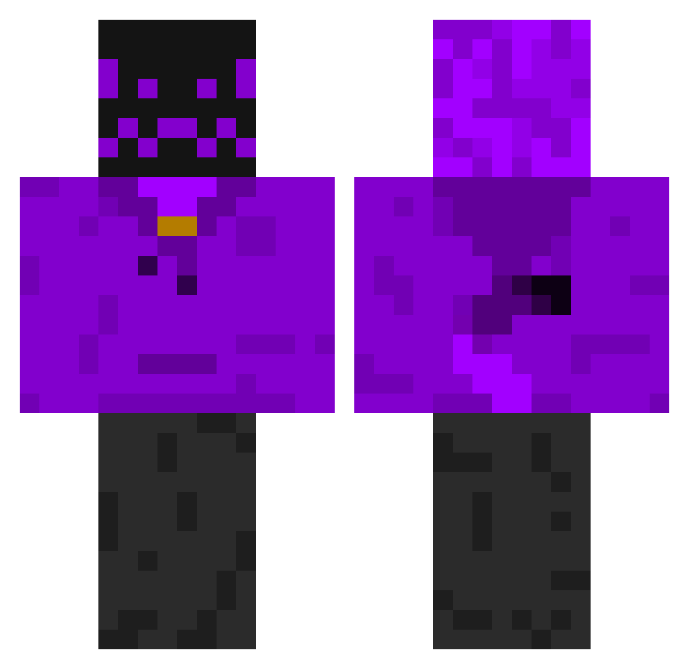 Persimmery Minecraft skin, front and back view