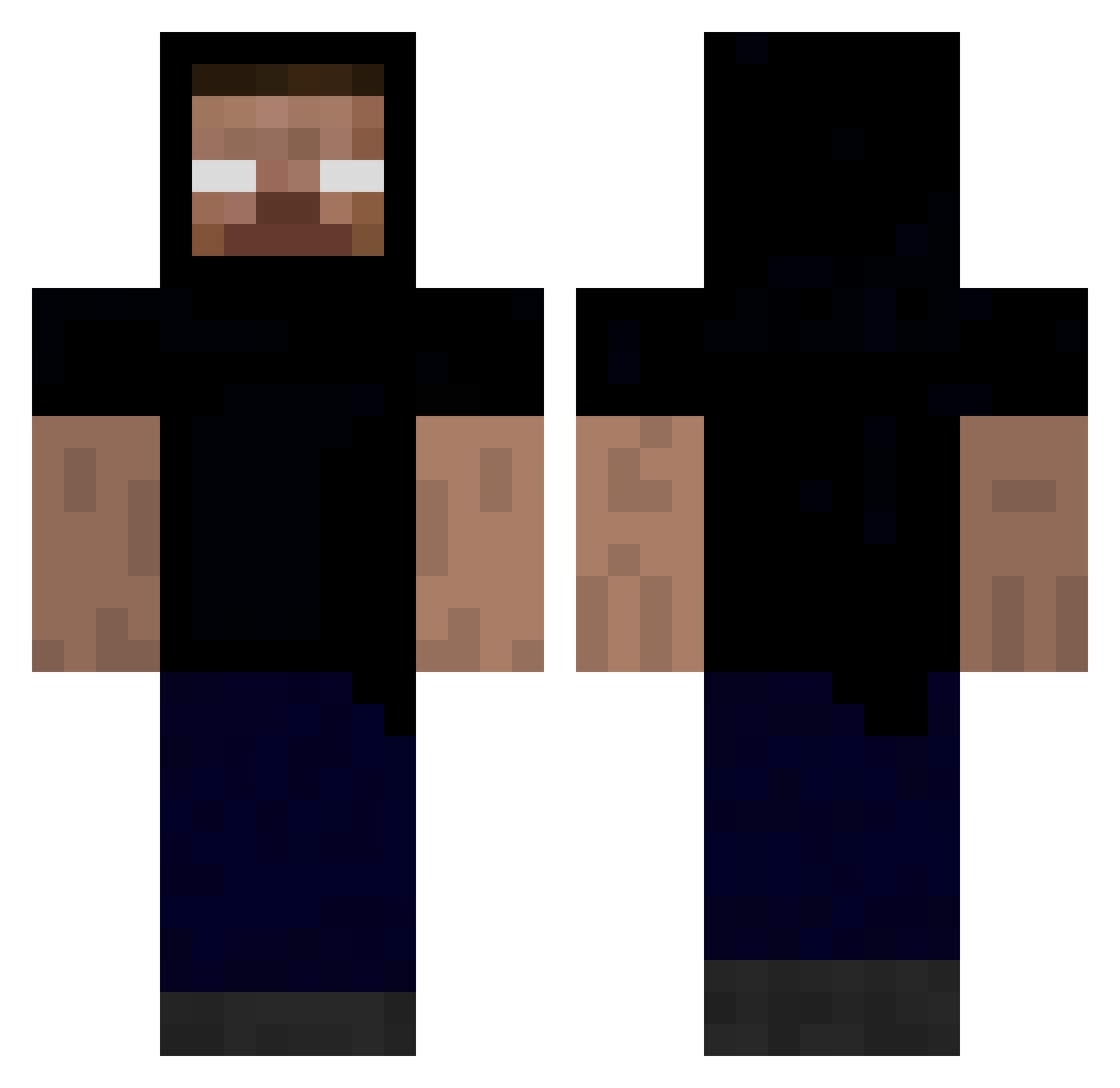 ShinHati Minecraft skin, front and back view