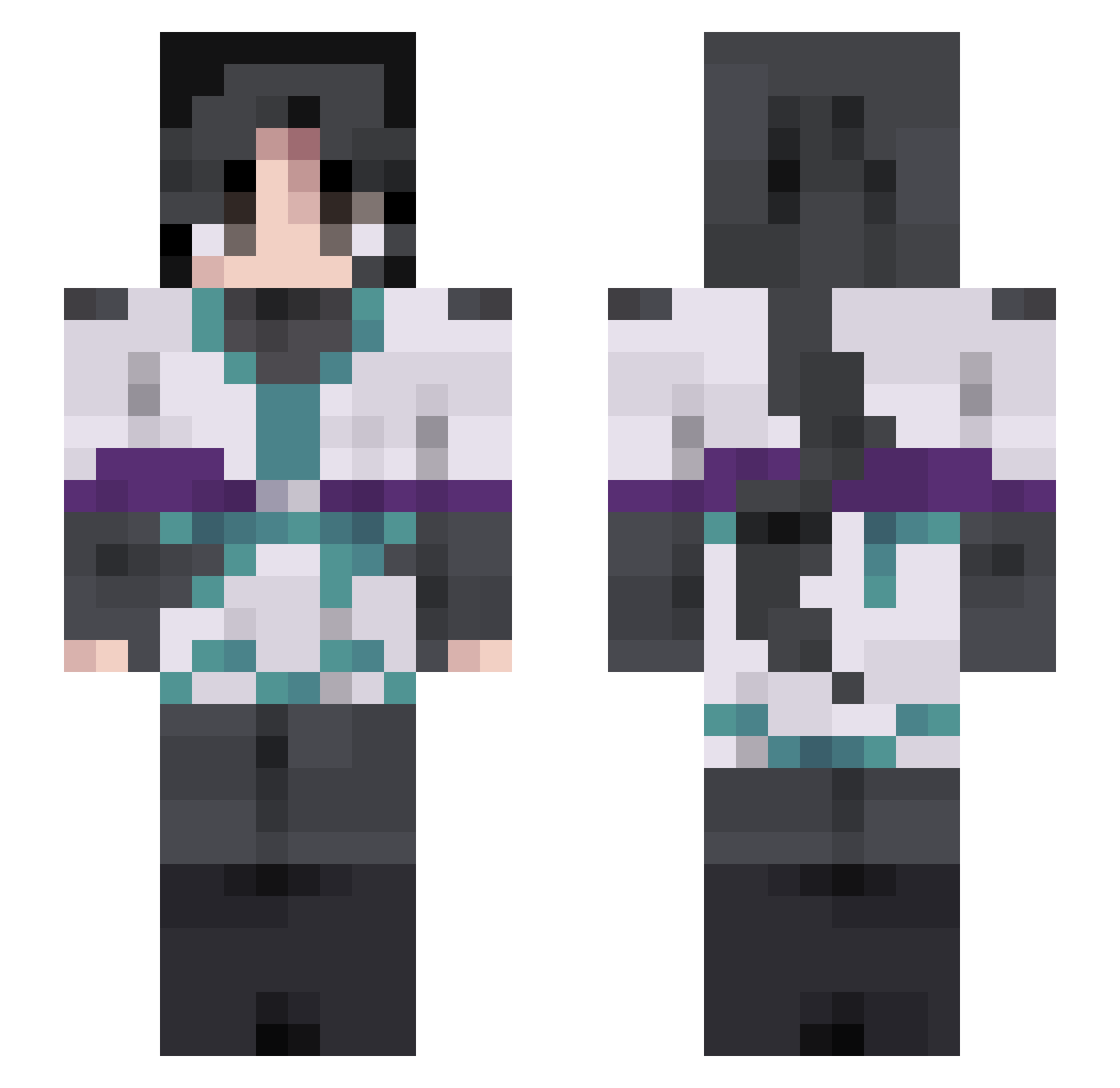 Vanchou12 Minecraft skin, front and back view