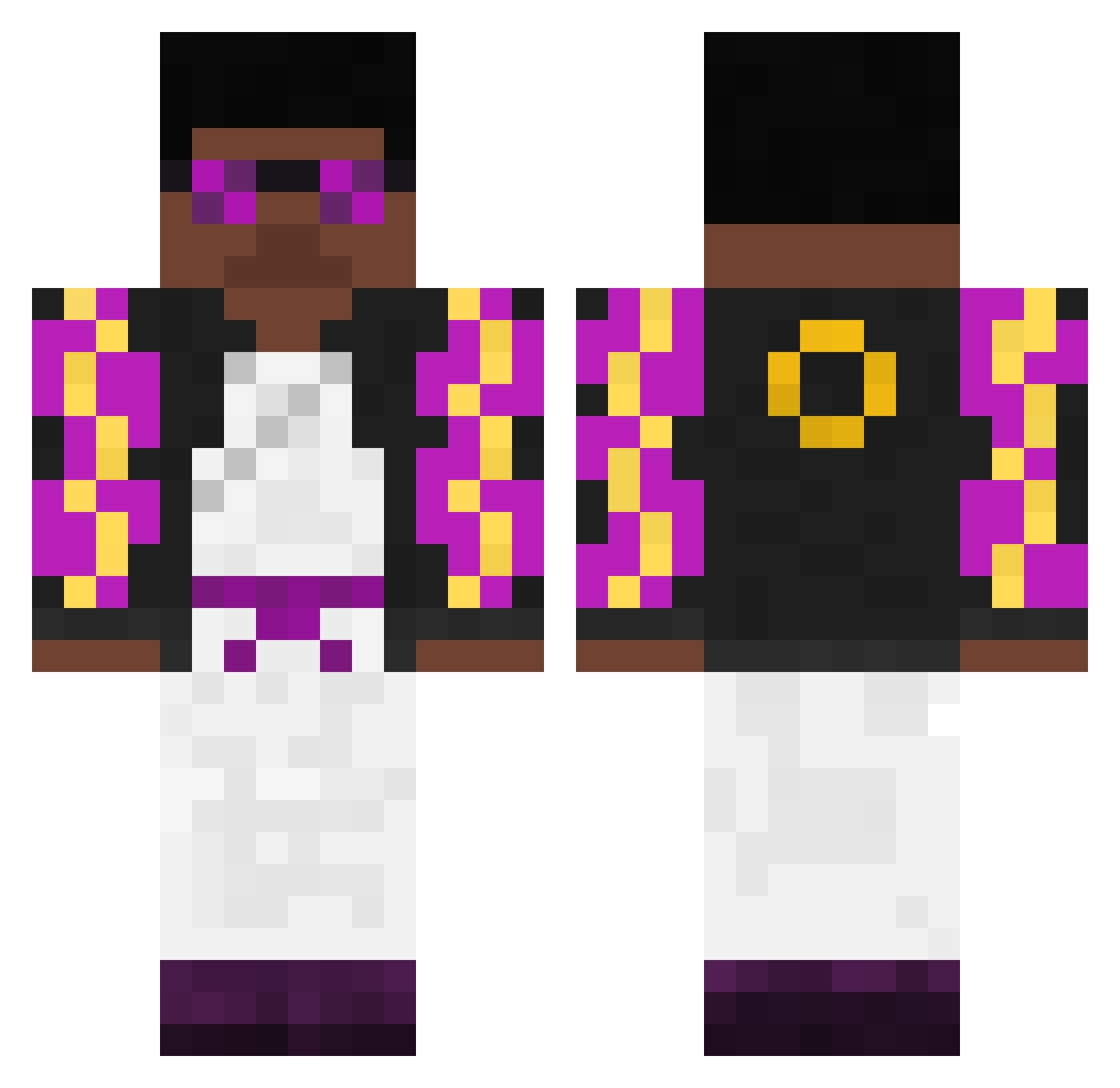 Unstability Minecraft skin, front and back view