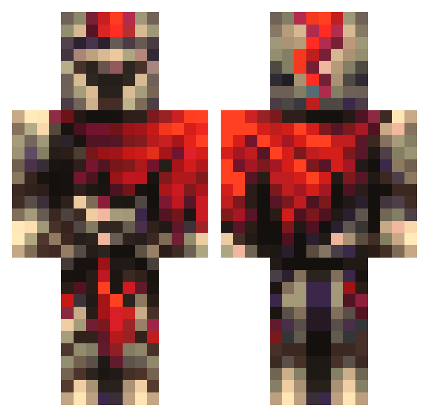 CraftmasterT09 Minecraft skin, front and back view