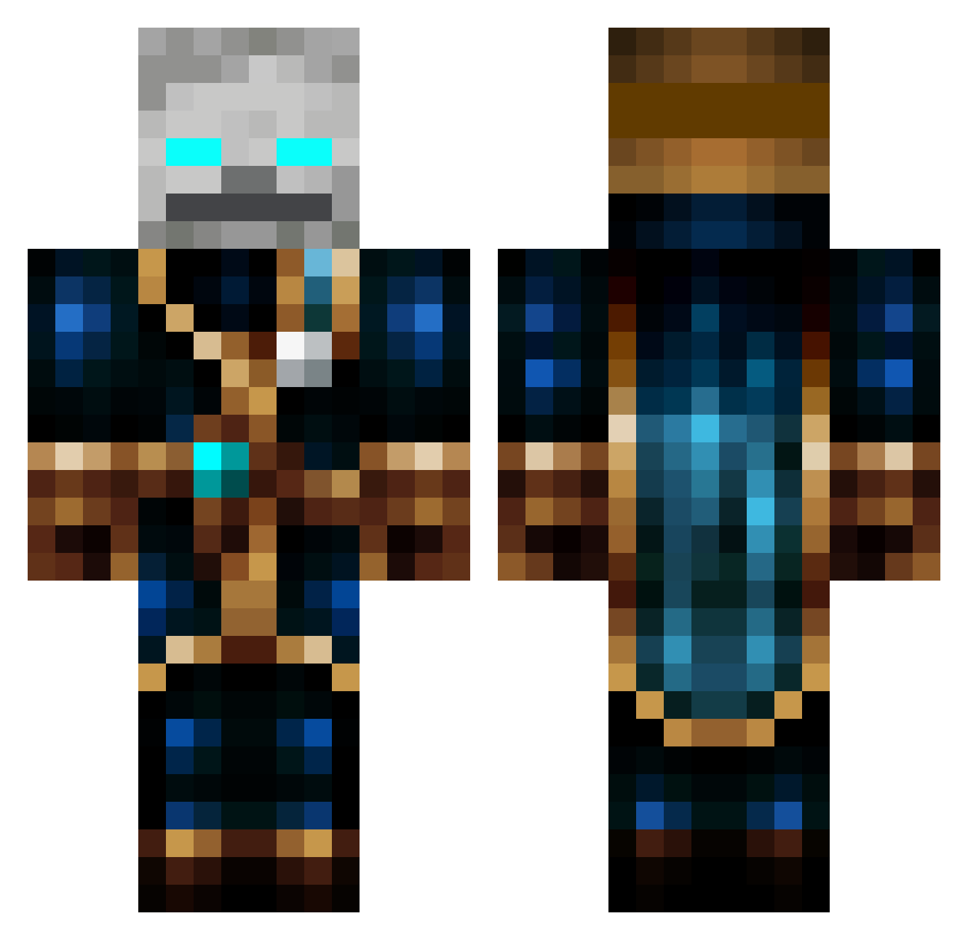 Mauqui Minecraft skin, front and back view