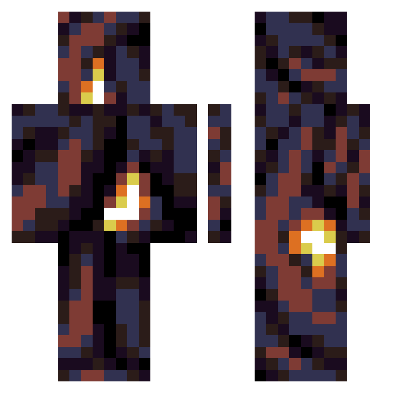 Polygonee Minecraft skin, front and back view