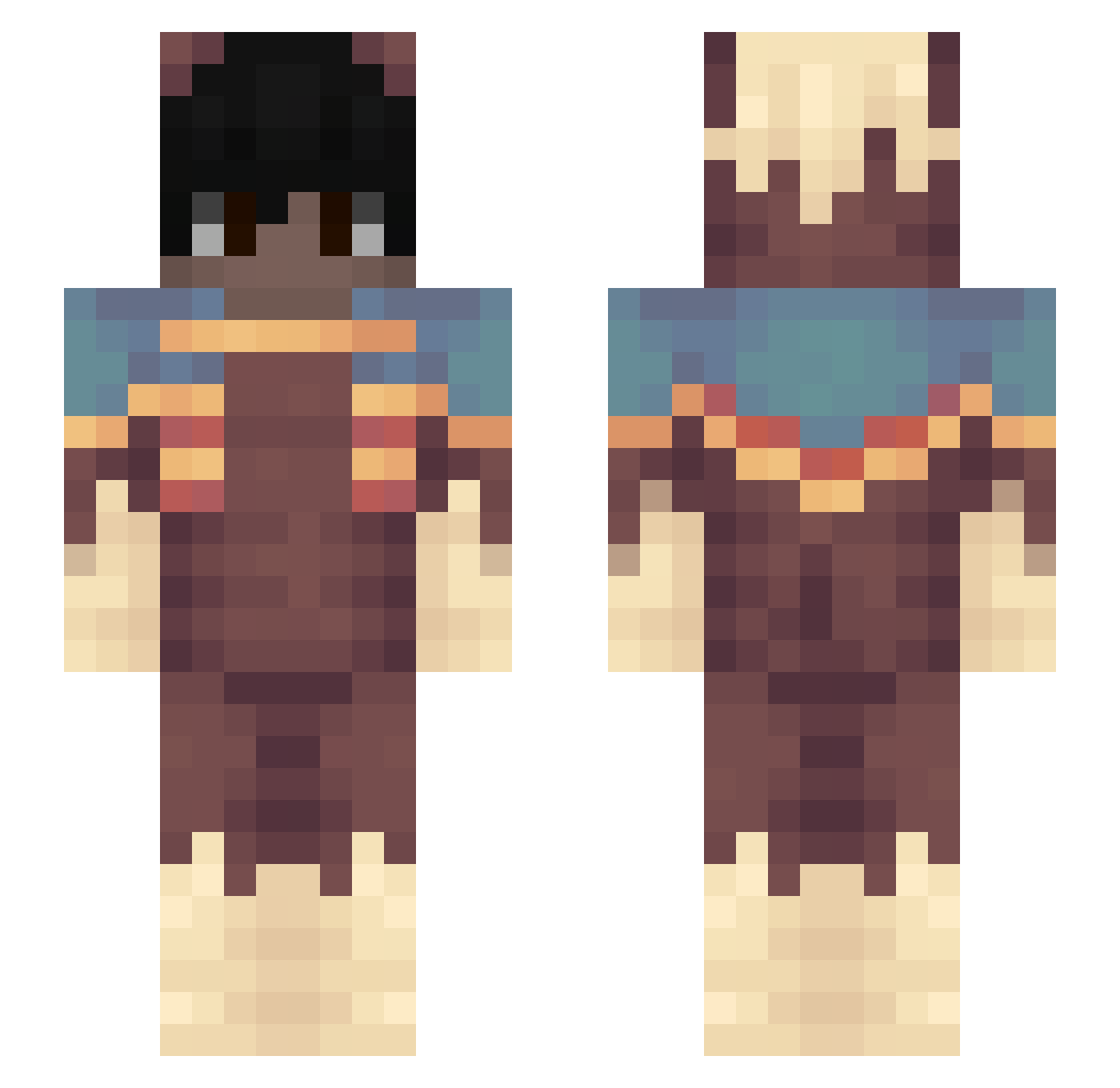 ohLama Minecraft skin, front and back view