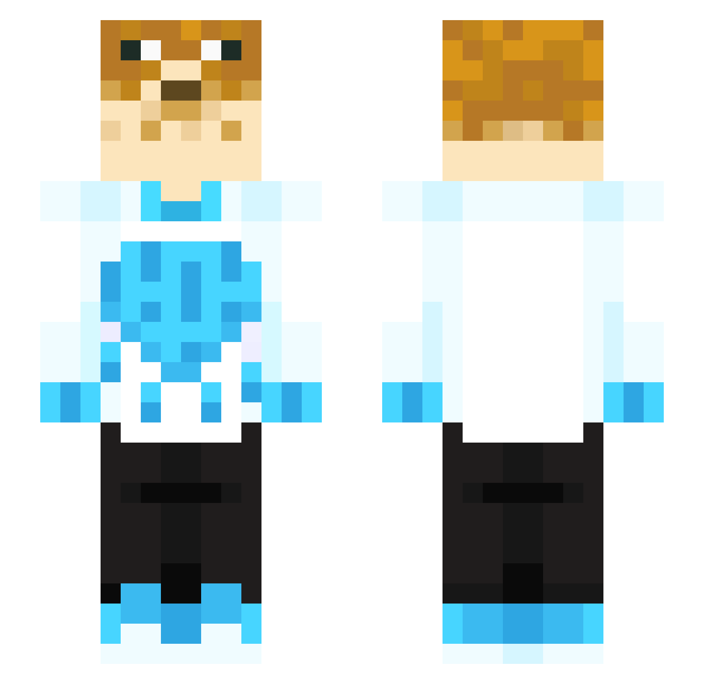 BOSSWOLF27 Minecraft skin, front and back view