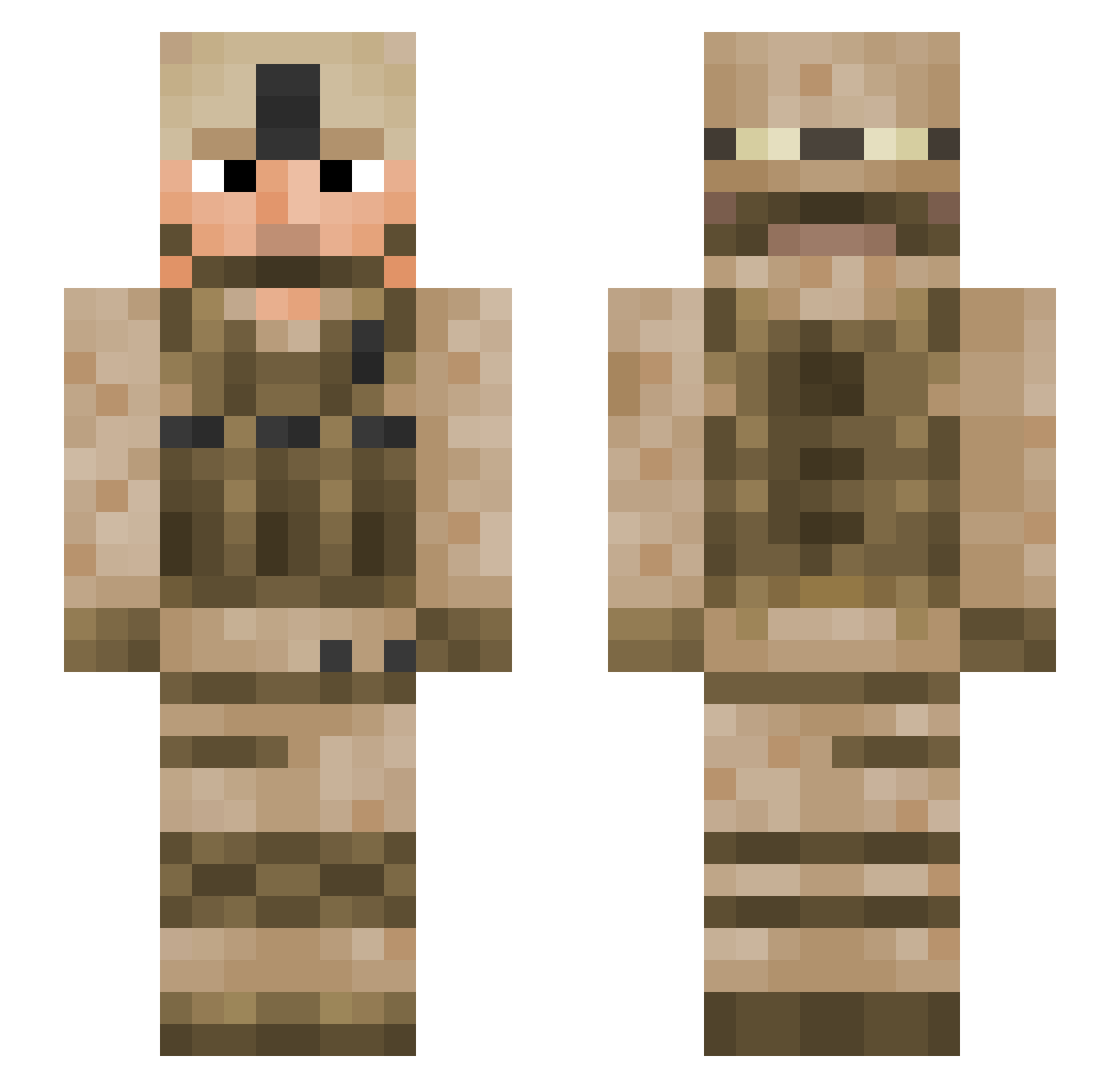 P4ndomaX Minecraft skin, front and back view