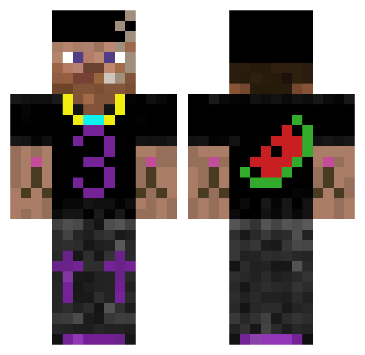 Tolfdir Minecraft skin, front and back view